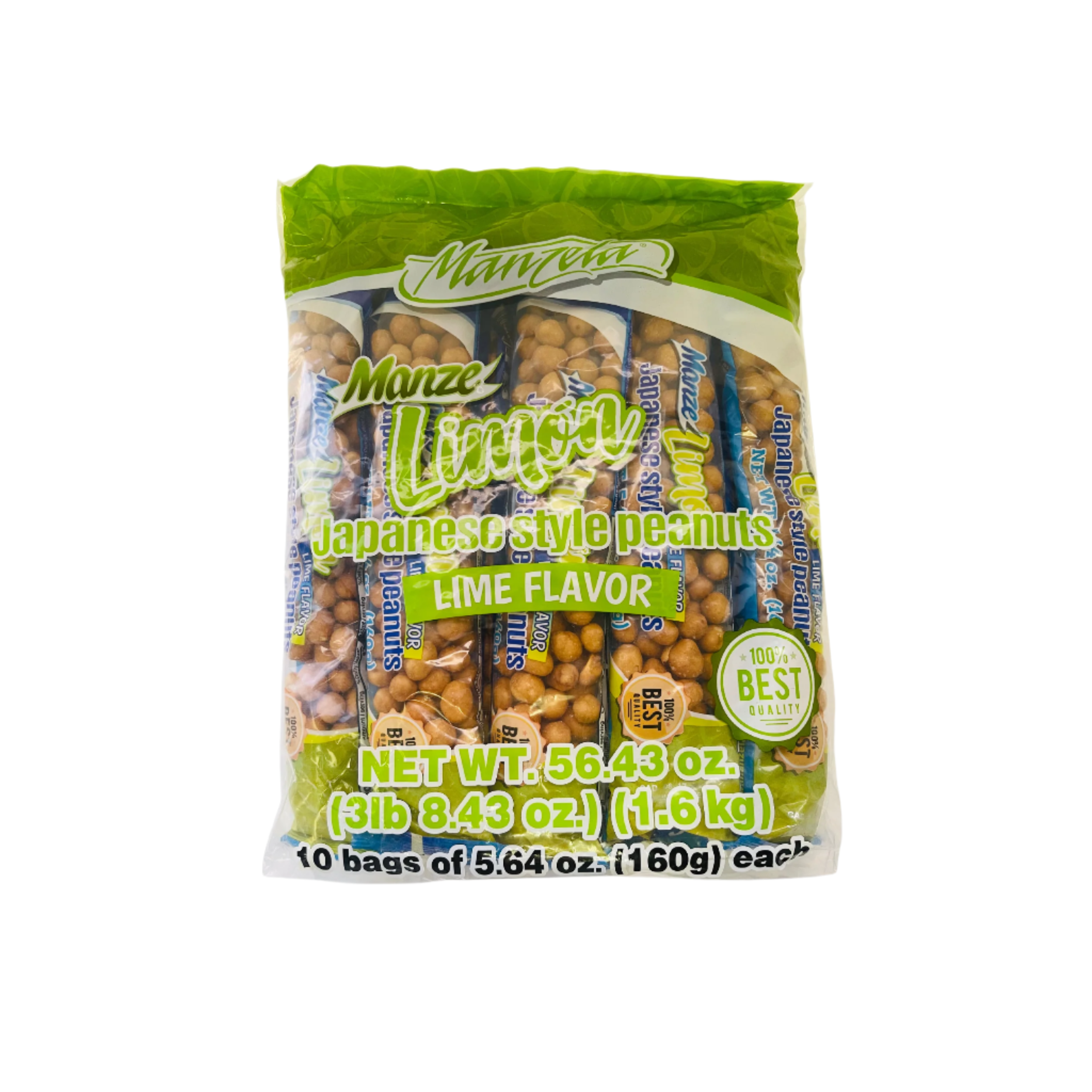manzela japanese peanuts lime flavor 10 pack